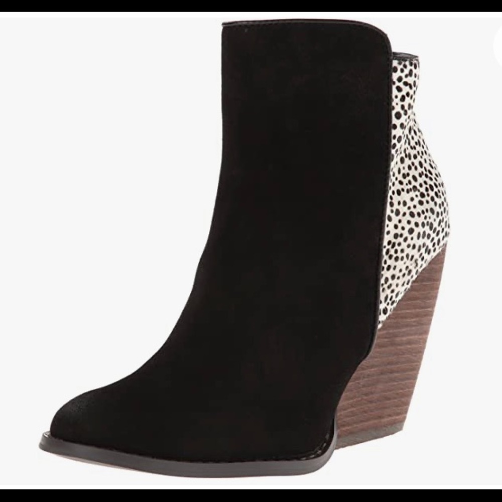 Very Volatile Chatter- pony hair wedge bootie